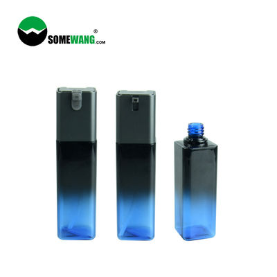 Sang trọng 100ml Chai nhựa PETG hình vuông Bao bì chăm sóc da màu xanh Hộp đựng Chai bơm kem dưỡng da