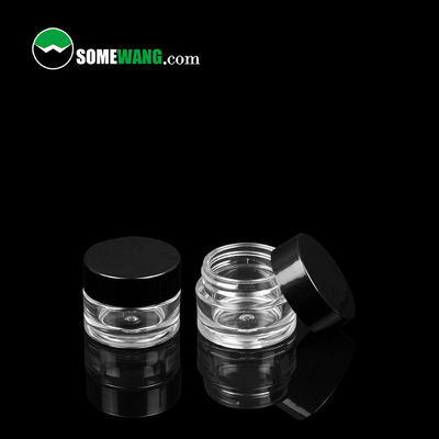 8ml tường dày trong suốt tròn nhựa PET lọ mỹ phẩm Bao bì nắp đen cho kem mắt