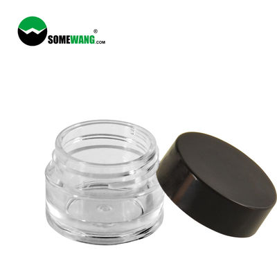 8ml tường dày trong suốt tròn nhựa PET lọ mỹ phẩm Bao bì nắp đen cho kem mắt